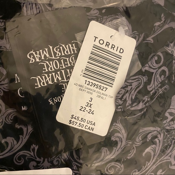 NWT TORRID Nightmare Before Christmas Dolman Top - Picture 12 of 12